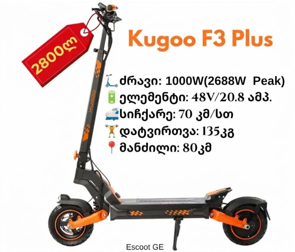 Kugoo F3 Plus | 1000W (2688W Peak)