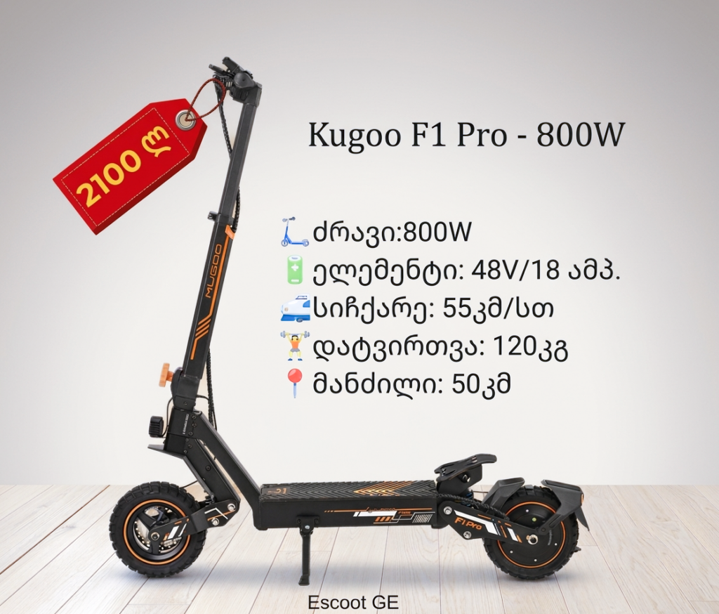 ელექტრო სკუტერი Kugoo F1 Pro | 800W