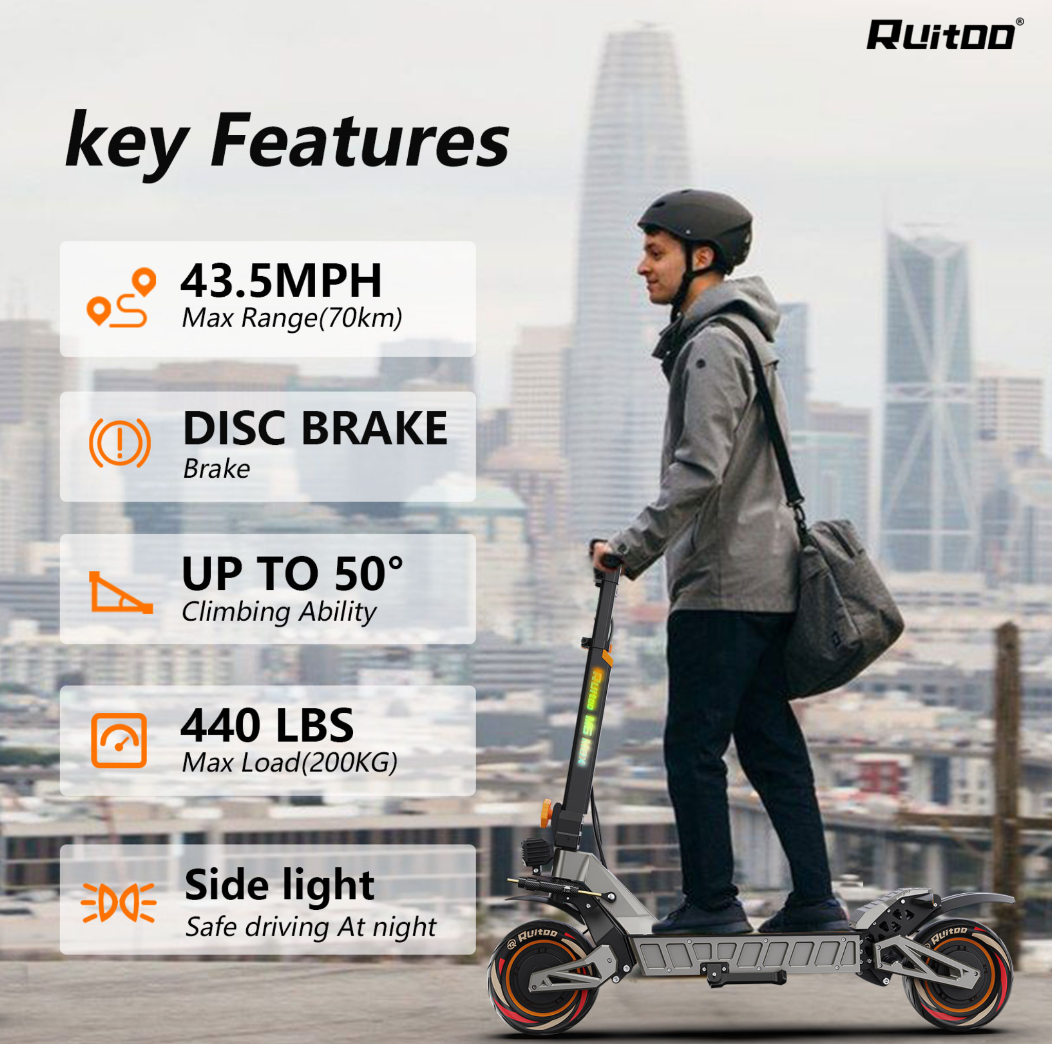 ელექტრო სკუტერი Ruitoo M6 Max | 3000W (2X1500) - Image 6